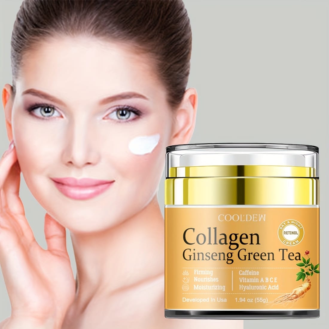 KissICON 55g KissIcon Ginseng Green Tea Collagen Face Cream -