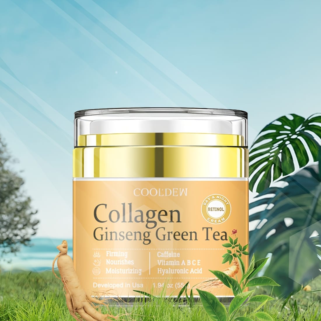 KissICON 55g KissIcon Ginseng Green Tea Collagen Face Cream -