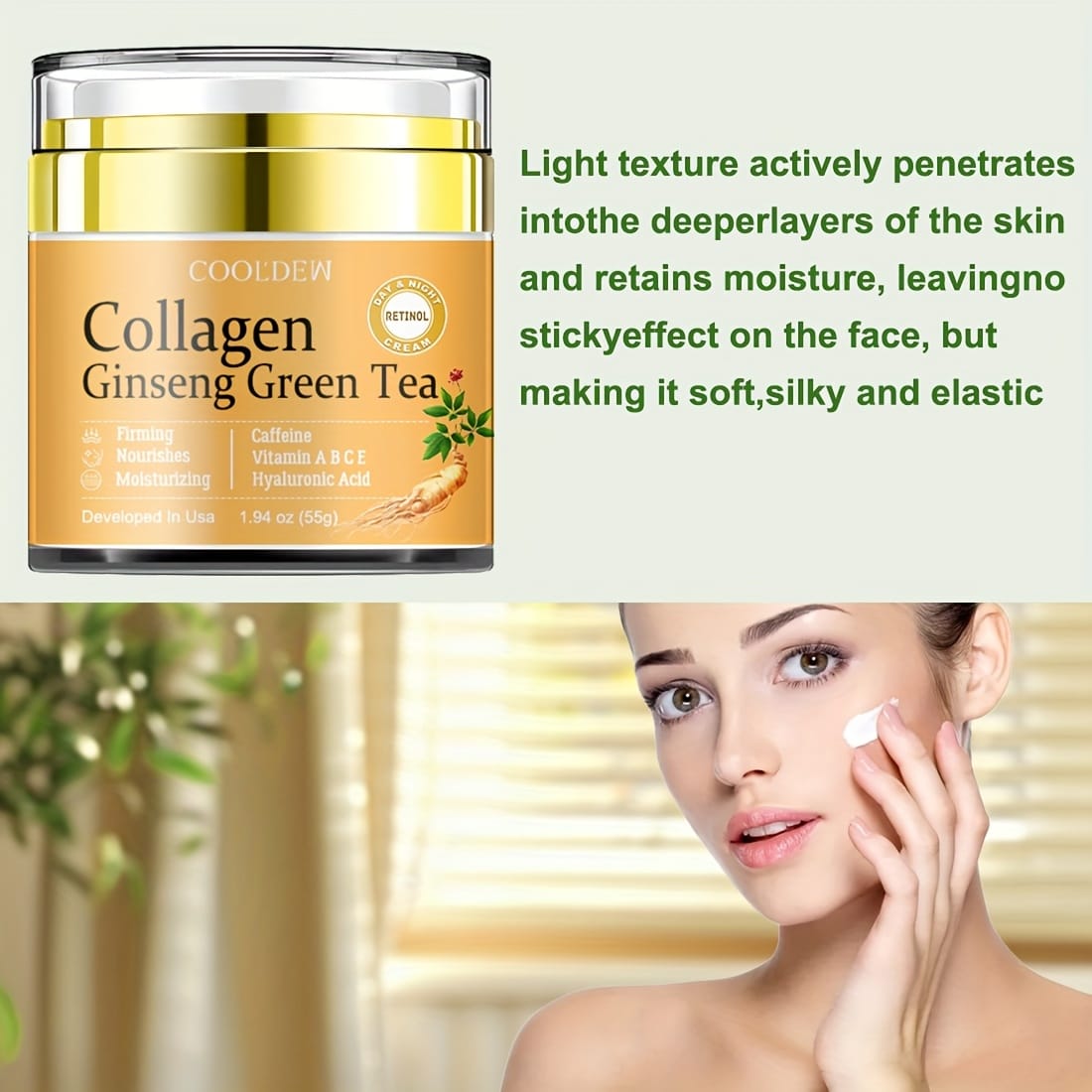 KissICON 55g KissIcon Ginseng Green Tea Collagen Face Cream -