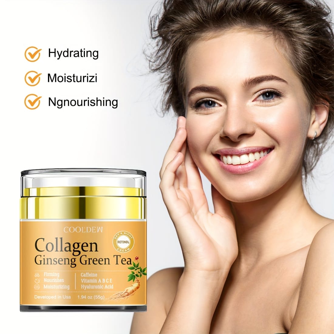 KissICON 55g KissIcon Ginseng Green Tea Collagen Face Cream -