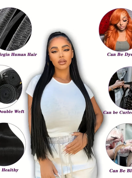 KissIcon Brazilian Straight Hair 3 Bundles Virgin Hair