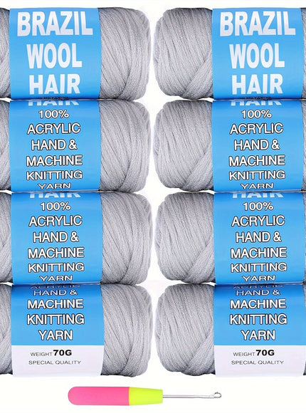 8 Pcs Black Wool Hair Braiding Crochet Extensions Bra