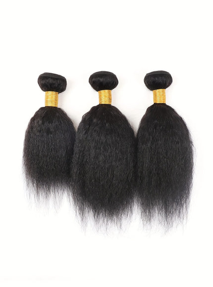 Brazilian Yaki Straight Extensions 3 Bundles Remy Black