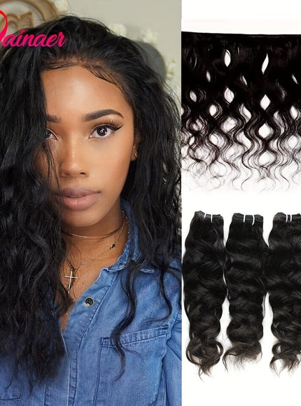 KissIcon Brazilian Natural Wave Bundles HD Lace Closure
