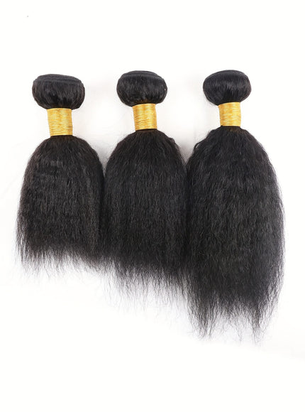 Brazilian Yaki Straight Extensions 3 Bundles Remy Black