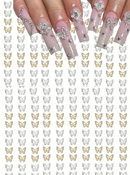 💋 Butterfly Nail Charms 3D Gems - Shimmering