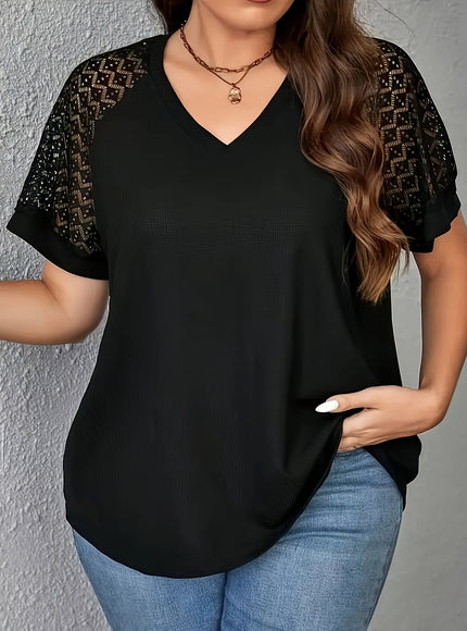 Plus Size, Cross-border European and American Women's Fashionable New Large-Size T-Shirts for Spring, Autumn, and Winter 2025