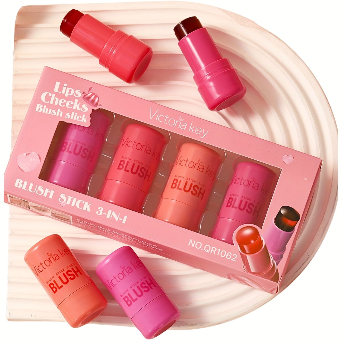 jkthpu-45 5g*4pcs 💋 VICTRIAKEY 4 Shades Jelly Blush Lip Duo