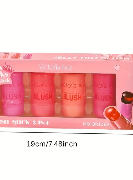 jkthpu-45 5g*4pcs 💋 VICTRIAKEY 4 Shades Jelly Blush Lip Duo