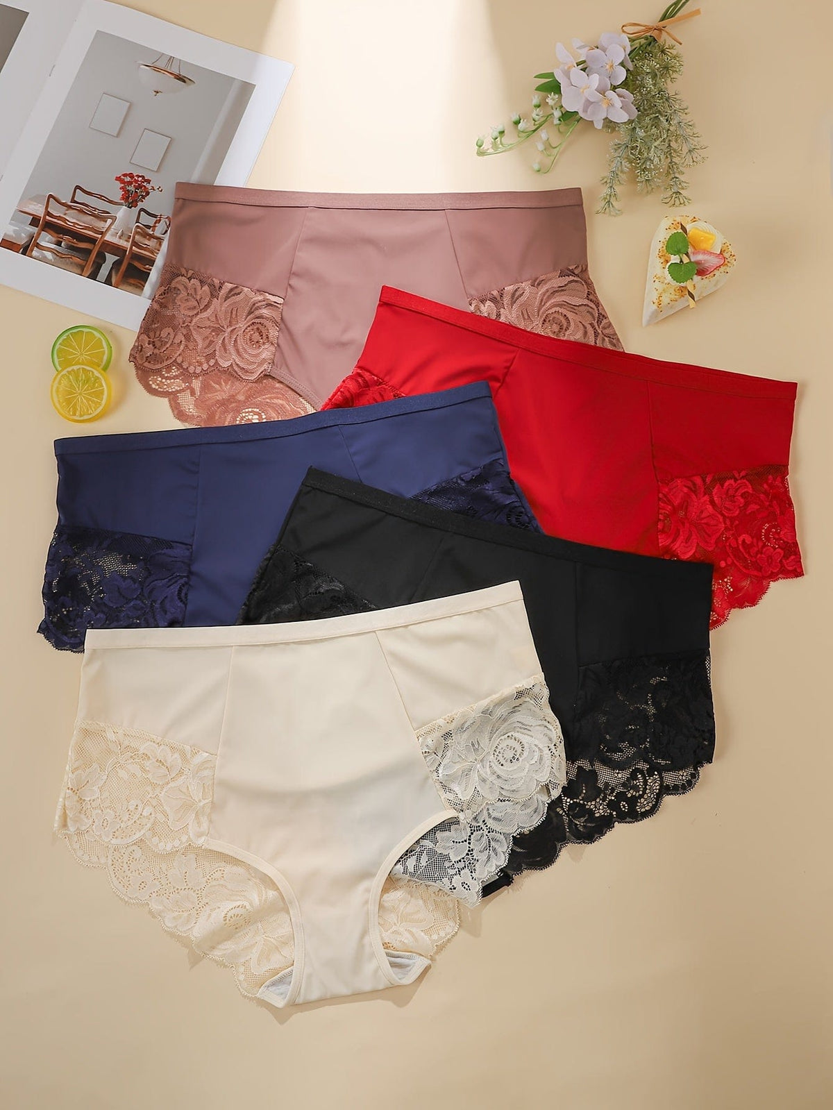 KissICON 5pack Lace Trim Full Coverage Thin
