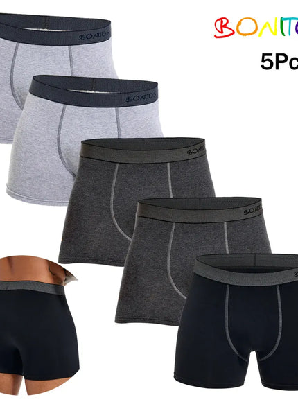 KissICON 5Pack Sexy Cotton Mens Boxer Briefs Underwear Set