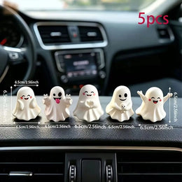 KissICON 5pcs 5 sets of Halloween ghost figurines, cute mini ghost home decor, Halloween desktop decoration ornaments