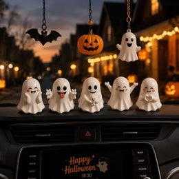 KissICON 5pcs 5 sets of Halloween ghost figurines, cute mini ghost home decor, Halloween desktop decoration ornaments