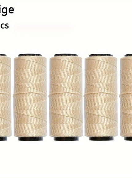 KissICON 5pcs Beige 💋 Hair Extension Sewing Threads 5 Roll Kit