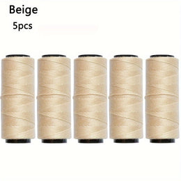 KissICON 5pcs Beige 💋 Hair Extension Sewing Threads 5 Roll Kit