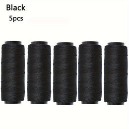 KissICON 5pcs Black 💋 Hair Extension Sewing Threads 5 Roll Kit