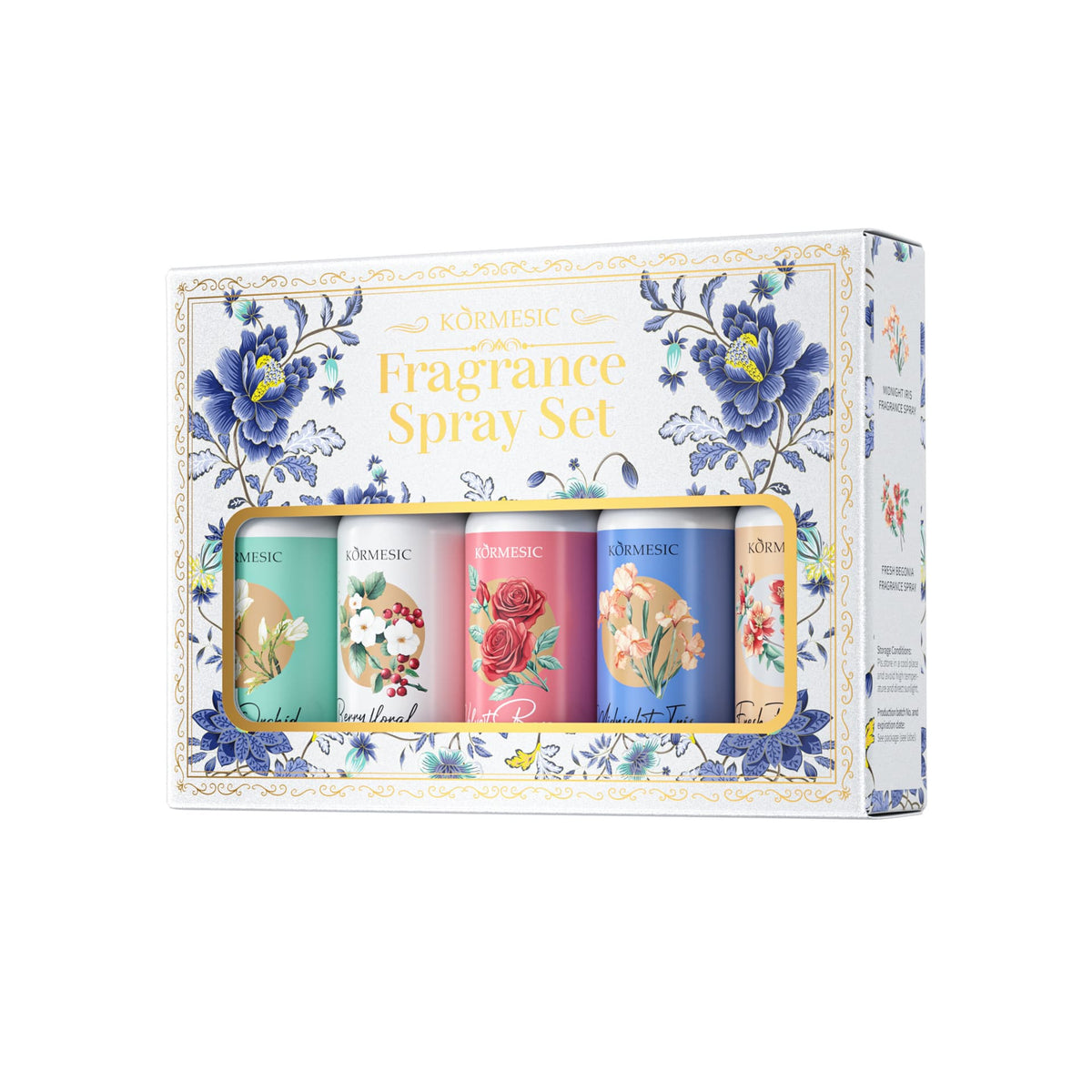 KissICON 5pcs/box Floral Scented Spray Set – Refreshing Moisturizing