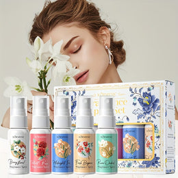 KissICON 5pcs/box Floral Scented Spray Set – Refreshing Moisturizing