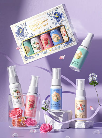 KissICON 5pcs/box Floral Scented Spray Set – Refreshing Moisturizing