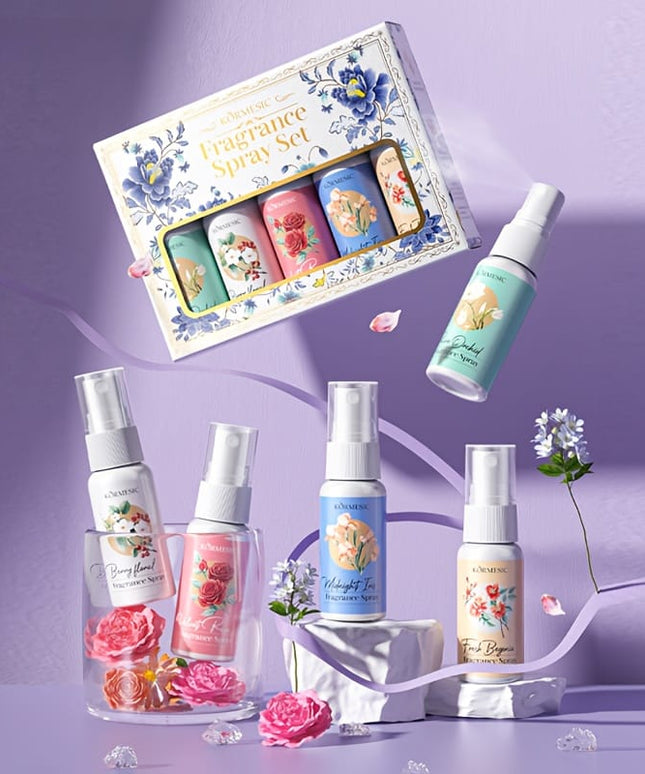 KissICON 5pcs/box Floral Scented Spray Set – Refreshing Moisturizing