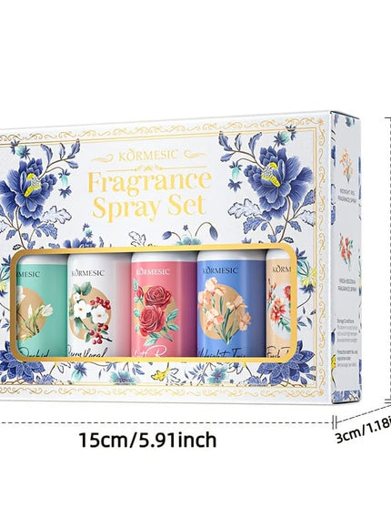 KissICON 5pcs/box Floral Scented Spray Set – Refreshing Moisturizing