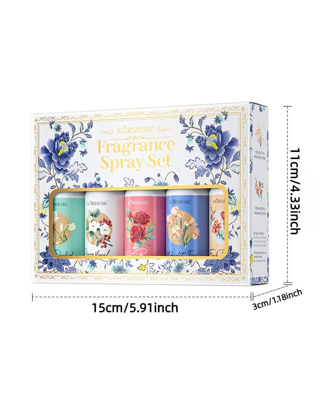 KissICON 5pcs/box Floral Scented Spray Set – Refreshing Moisturizing