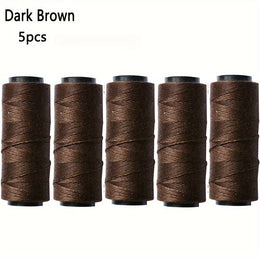 KissICON 5pcs Dark Brown 💋 Hair Extension Sewing Threads 5 Roll Kit