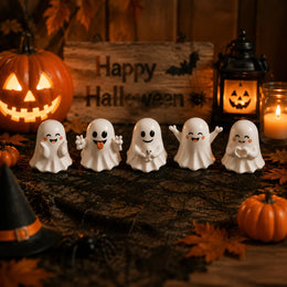 KissICON 5pcs Halloween Figurine Set • Cute Mini Home Decor • Holiday Home Decoration Enhancement • Autumn Seasonal Tabletop Ornaments