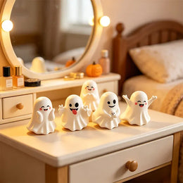 KissICON 5pcs Halloween Figurine Set • Cute Mini Home Decor • Holiday Home Decoration Enhancement • Autumn Seasonal Tabletop Ornaments