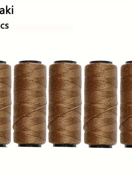 KissICON 5pcs Khaki 💋 Hair Extension Sewing Threads 5 Roll Kit