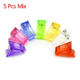 KissICON 5pcs Mixed Acrylic Nail Clip Transparent Gel Quick Building Tool