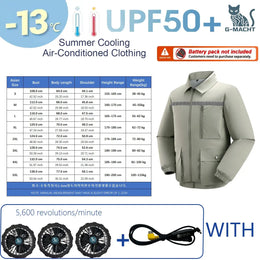 KissICON 5V 3Fan Gray / 4XL(92-100 kg) Ultralight Summer Cooling Vest Sun Protection  Windbreaker Jacket