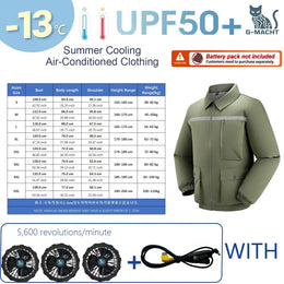 KissICON 5V 3Fan Green / M(45-55kg) Ultralight Summer Cooling Vest Sun Protection  Windbreaker Jacket