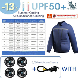 KissICON 5V 4Fan Blue / L(55-62 kg) Ultralight Summer Cooling Vest Sun Protection  Windbreaker Jacket