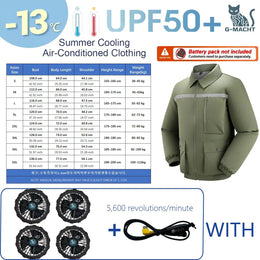 KissICON 5V 4Fan Green / M(45-55kg) Ultralight Summer Cooling Vest Sun Protection  Windbreaker Jacket