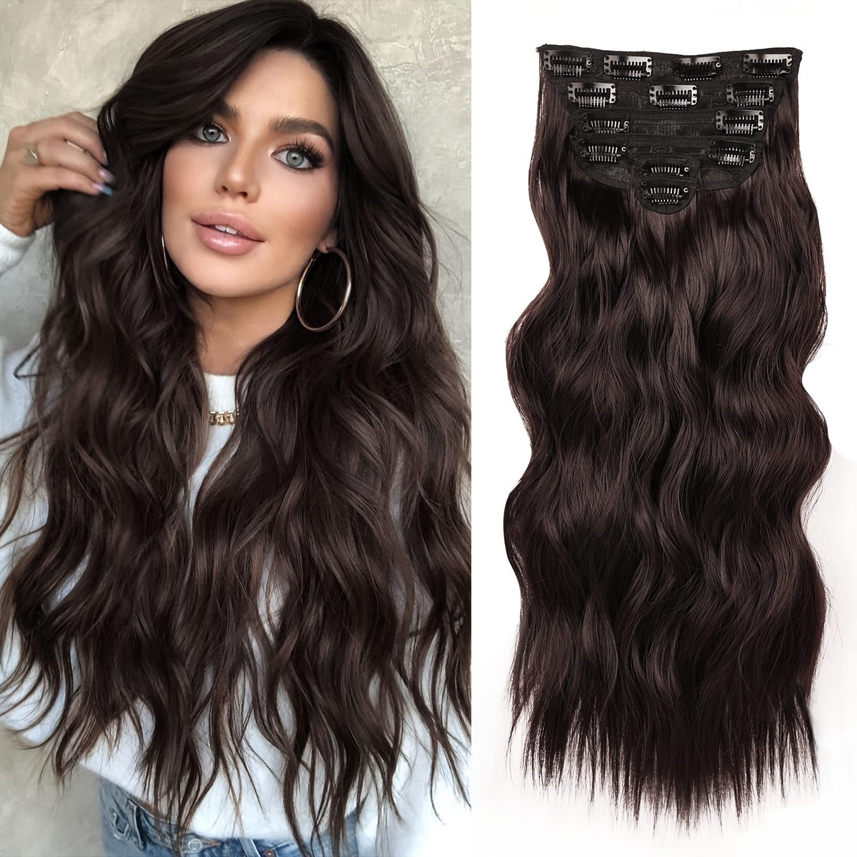 KissICON 6# / 20inch KissIcon 20 Inch Thick Curly Clip Hair Extensions