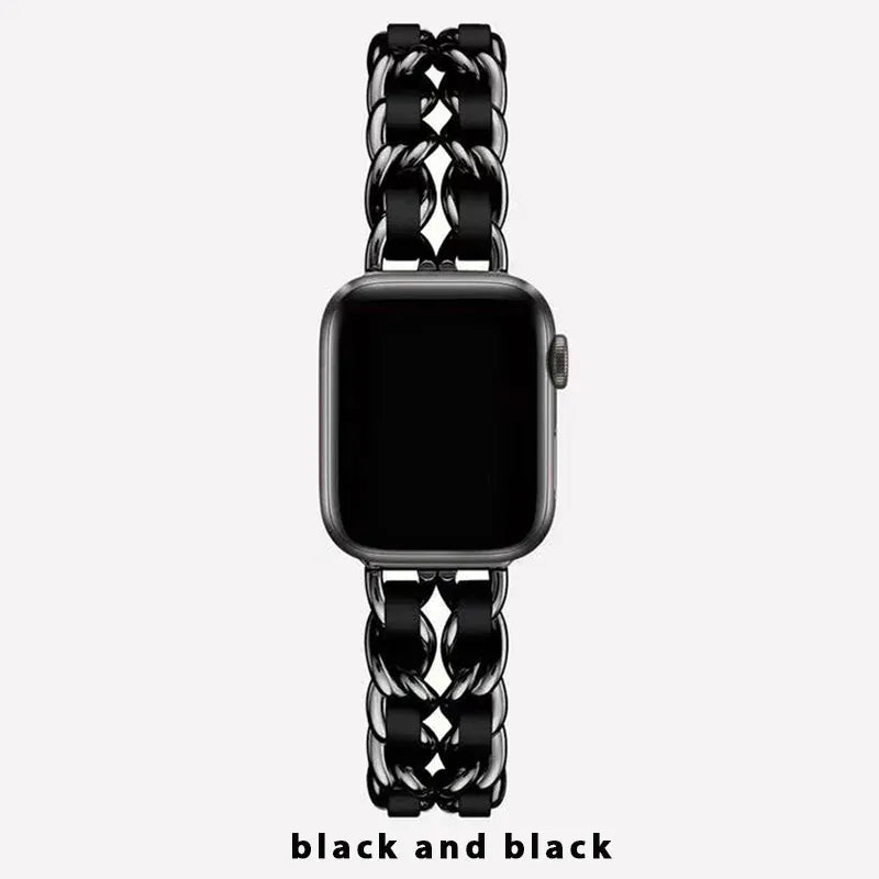 KissICON 6 Black Black / Series10-11 42mm Women Metal Strap for Apple Watch Band 10 9 8 Ultra 46mm 42mm 49mm 7 SE 6 5 41mm 45mm 44/40mm Lady Gold Steel Bracelet Wristband