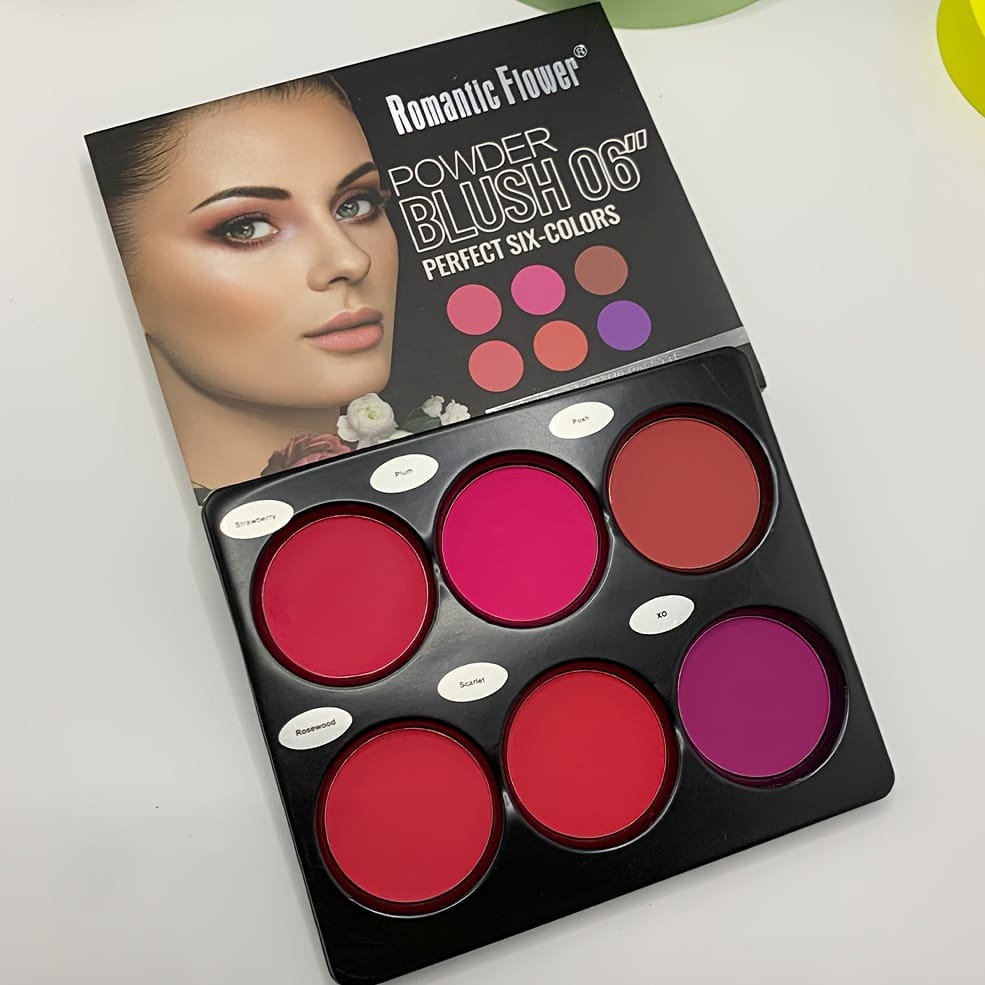 KissICON 6 Color Blush Palette 6color Matte Blush Highlighter Palette Natural