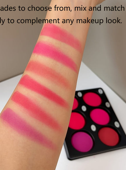 KissICON 6 Color Blush Palette 6color Matte Blush Highlighter Palette Natural