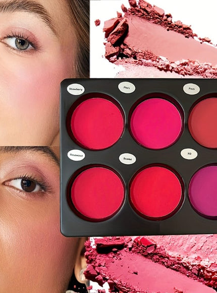 KissICON 6 Color Blush Palette 6color Matte Blush Highlighter Palette Natural