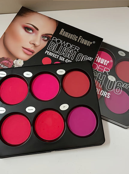 KissICON 6 Color Blush Palette 6color Matte Blush Highlighter Palette Natural
