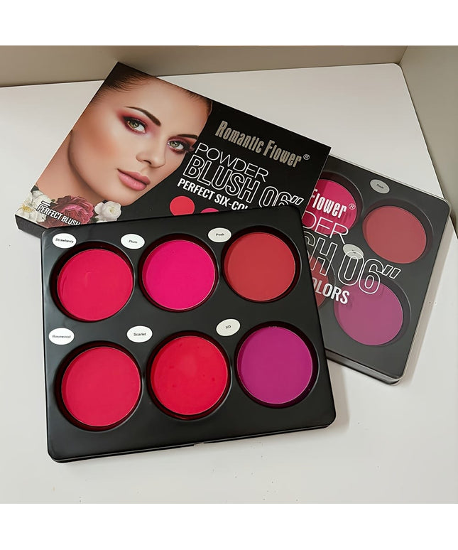 KissICON 6 Color Blush Palette 6color Matte Blush Highlighter Palette Natural