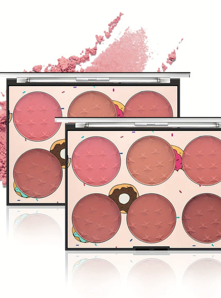 KissICON 6 Color Blush Palette 6color Star Print Matte Blush Waterproof