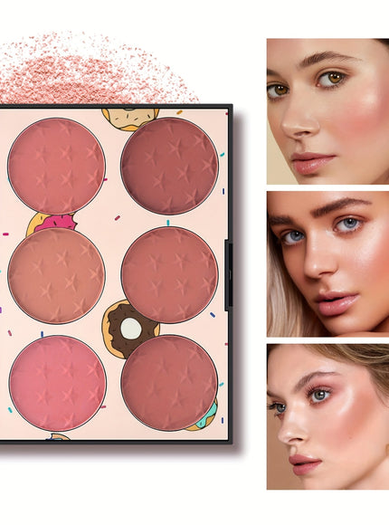 KissICON 6 Color Blush Palette 6color Star Print Matte Blush Waterproof