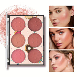 KissICON 6 Color Blush Palette 6color Star Print Matte Blush Waterproof