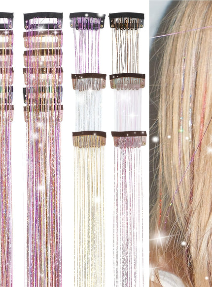 KissICON 6 Colors / 20inch KissIcon Hair Tinsel Clip In Extensions - Heat