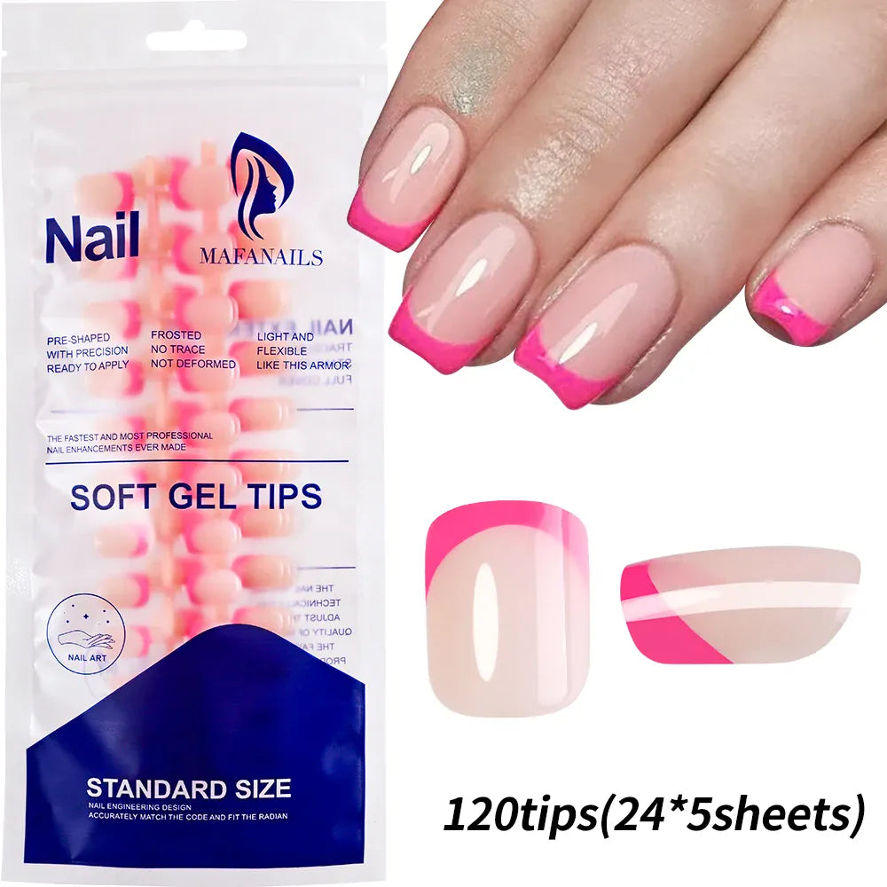KissICON 6 KissIcon 120Pcs Black Square Nails - Glossy Finish