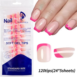 KissICON 6 KissIcon 120Pcs Black Square Nails - Glossy Finish