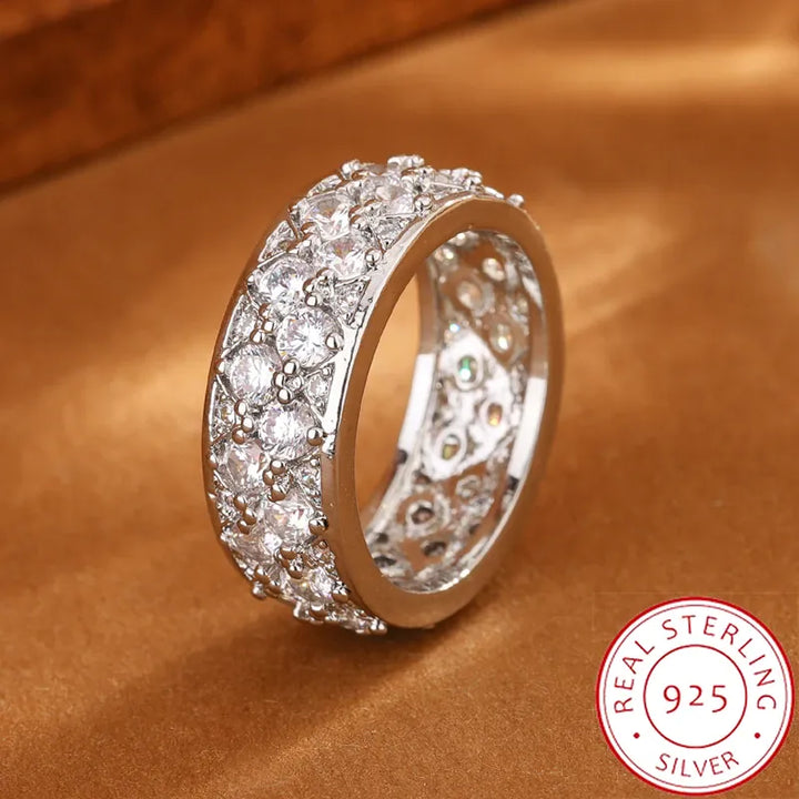 KissIcon Luxury CZ Diamond Ring Sterling Silver - Sparkle