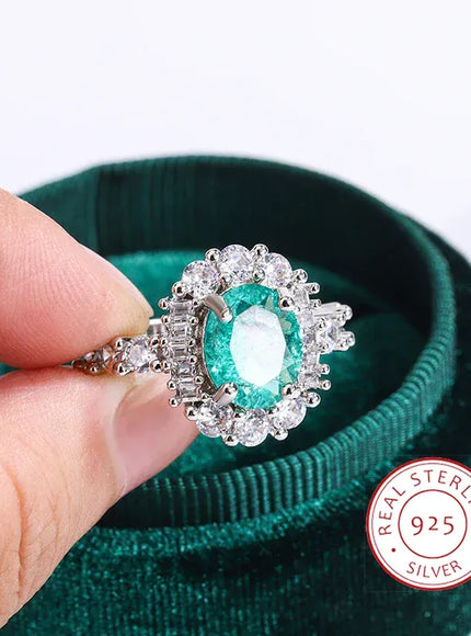 KissICON 6 KissIcon Paraiba Green Diamond Ring - Double Crystal Design